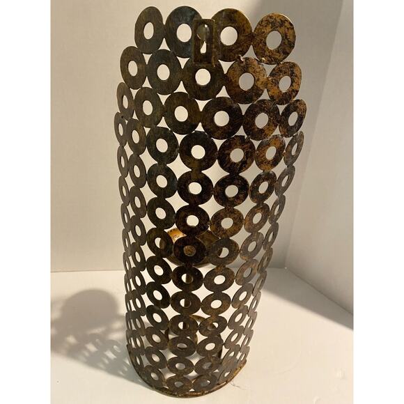 Bronzed Metal Candle Holder Wall Sconce Ornate Modern Industrial, Free Standing - Picture 5 of 9
